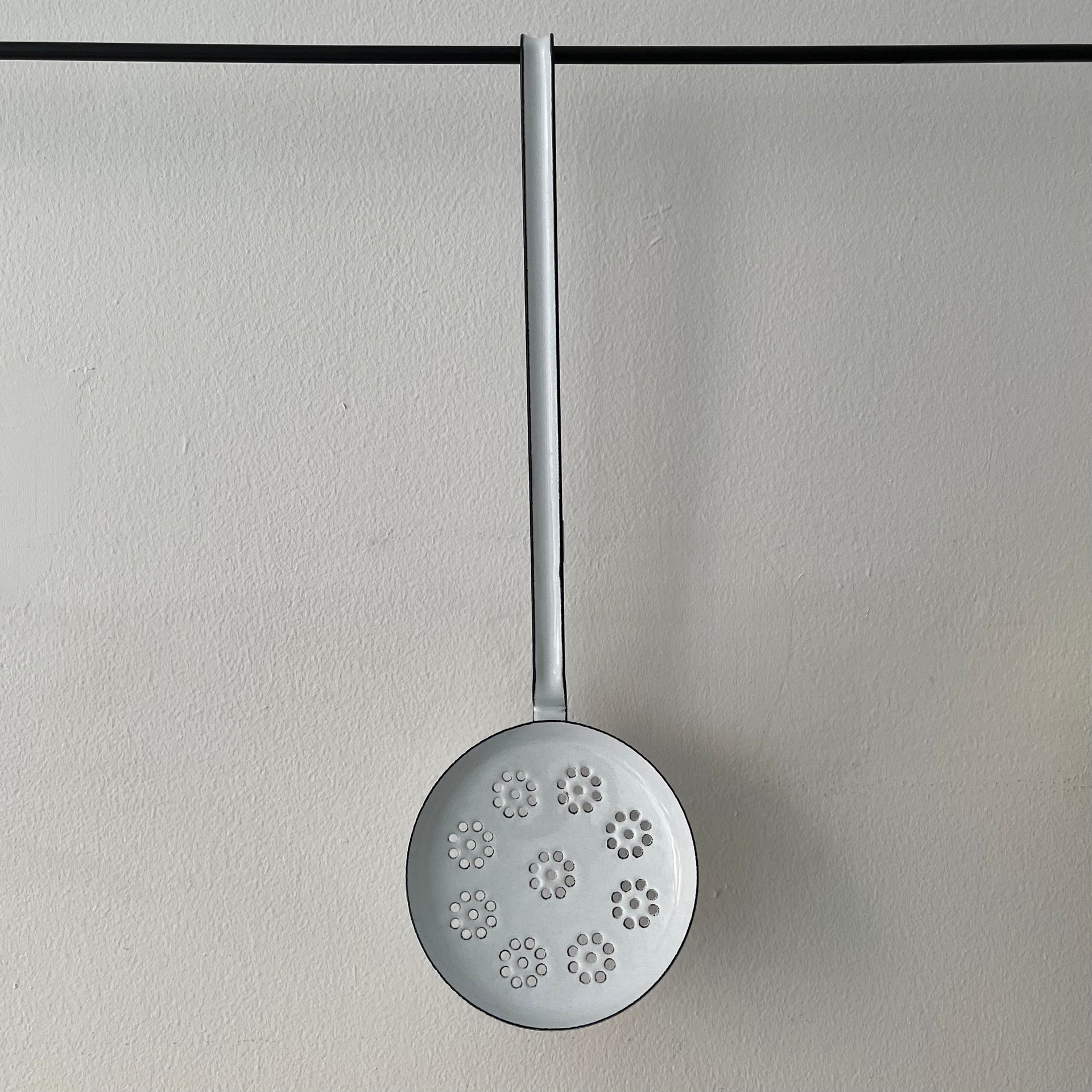 White Enamel Ladles + Bar