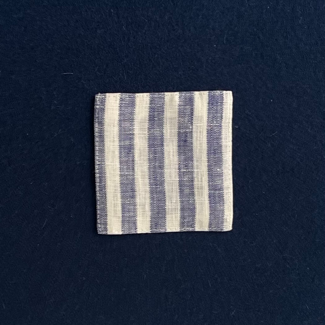 Linen Coaster - Blue White Stripes