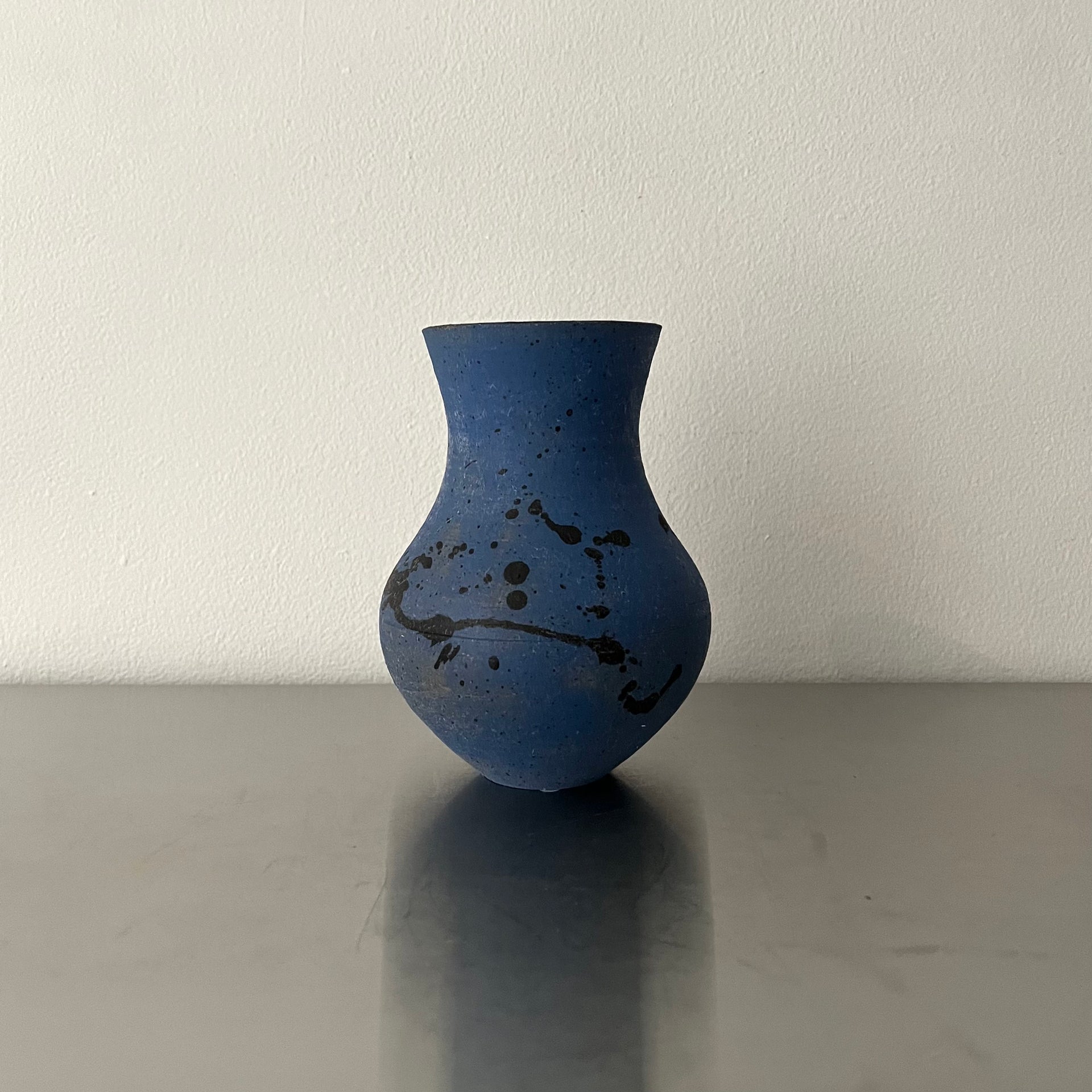 Blue and Black Ceramic Vase