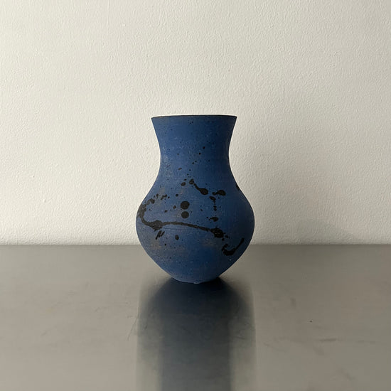 Blue and Black Ceramic Vase