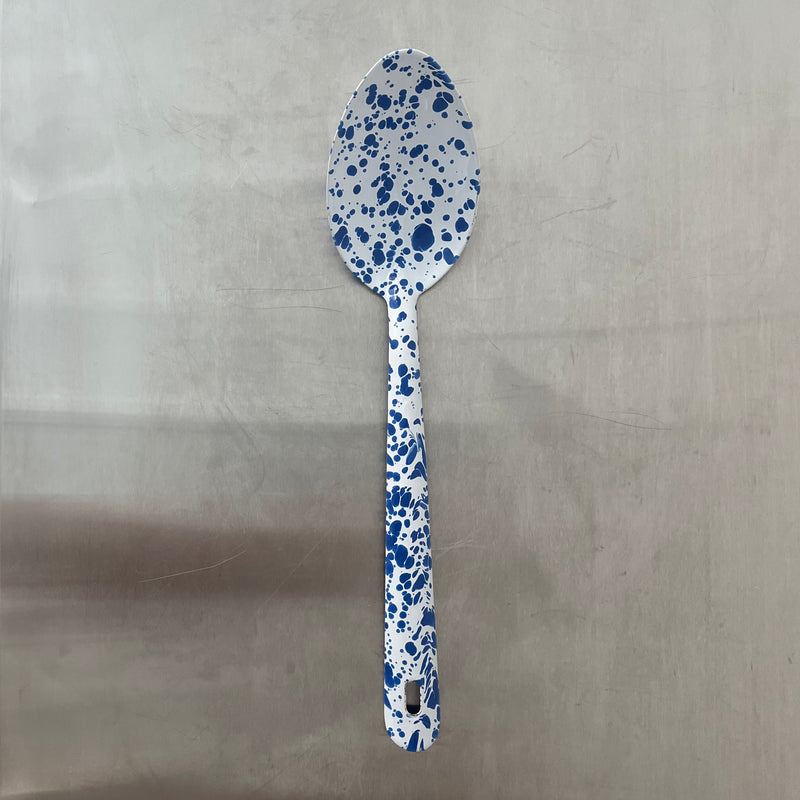 Enamel Splatter Spoon - Blue & White