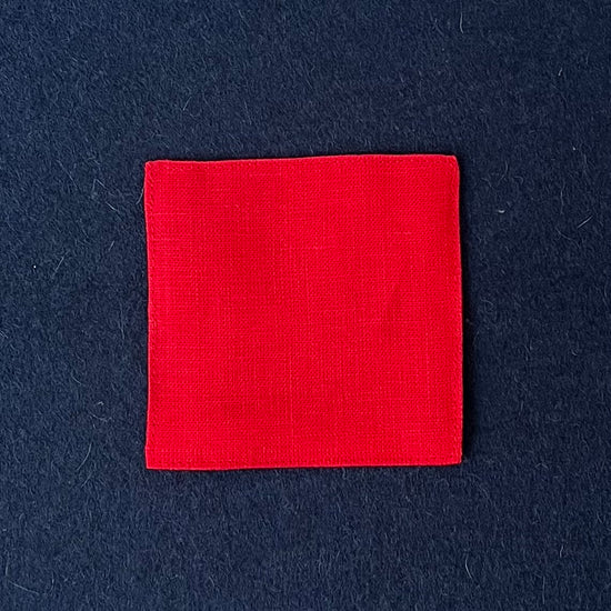 Linen Coaster - Poppy Red