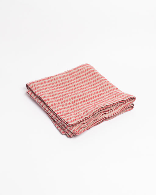 Red Stripes Linen Table Runner