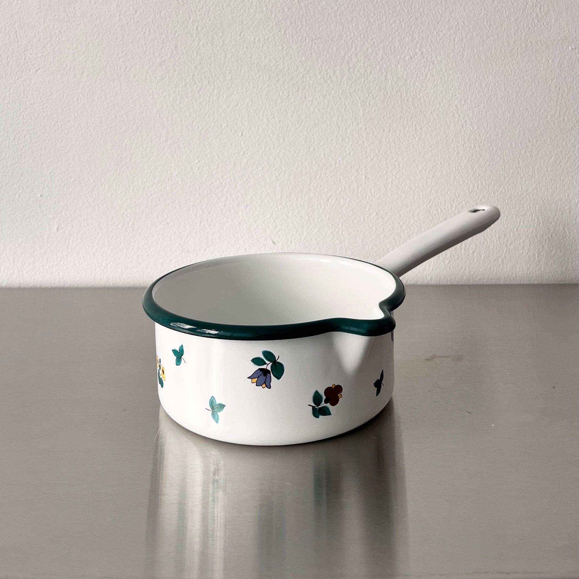 Enamel Floral Saucepan