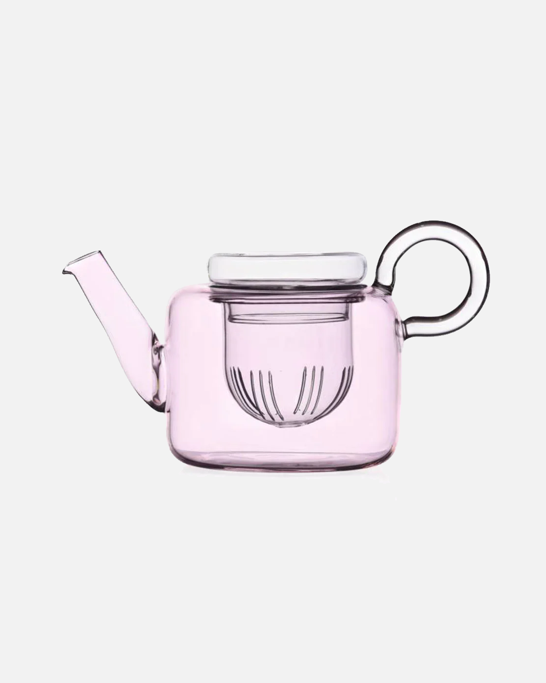 Piuma Pink Glass Teapot