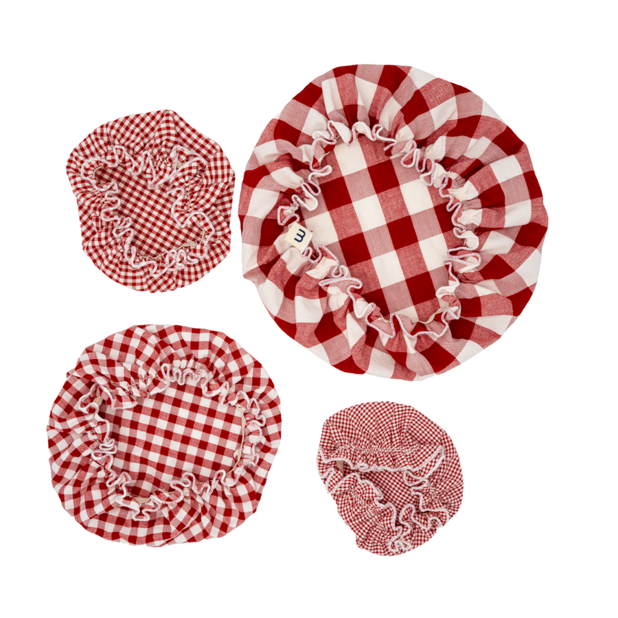 Strawberry Gingham Bowl Covers