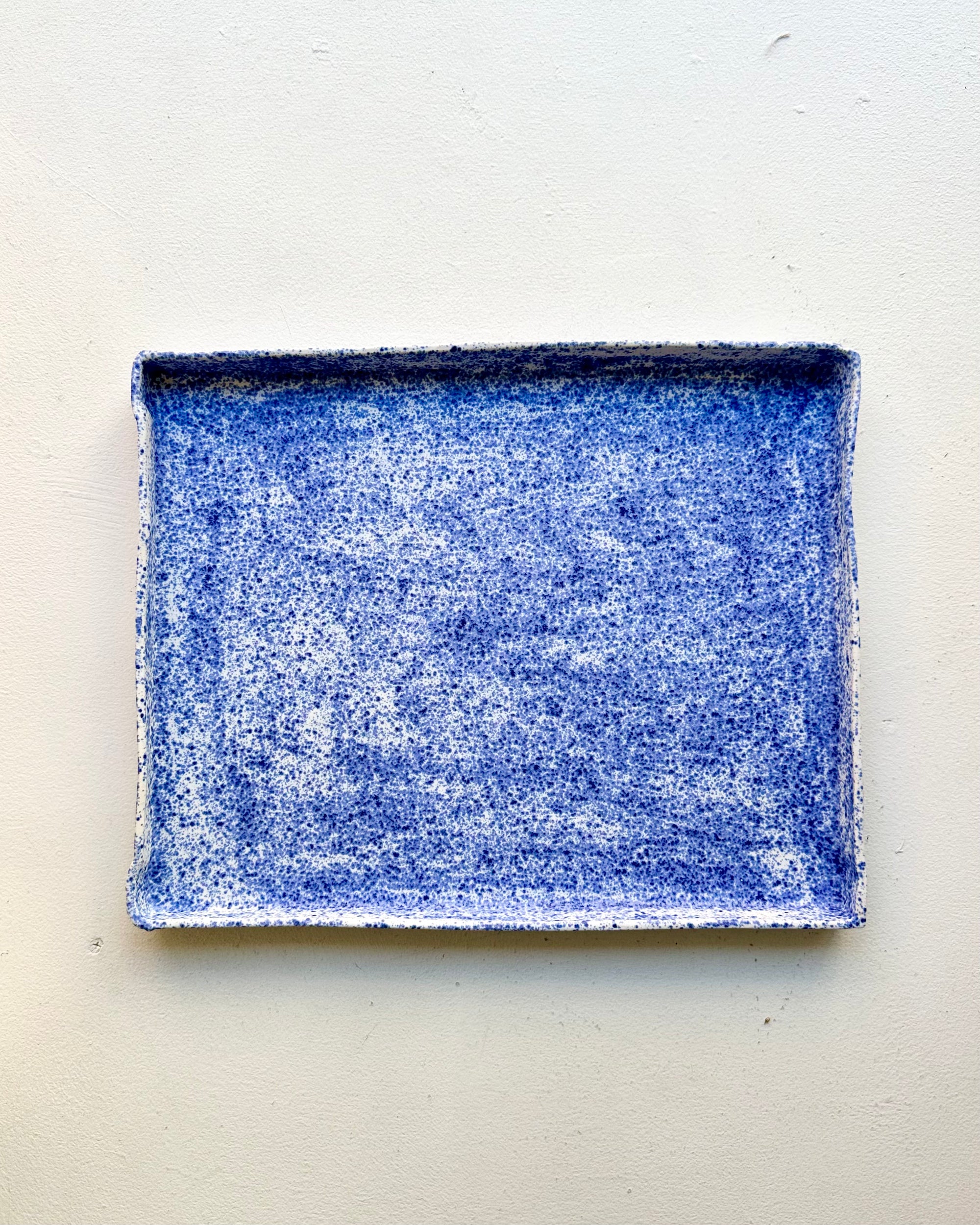 Ceramic Tray | Large Blue Speckled